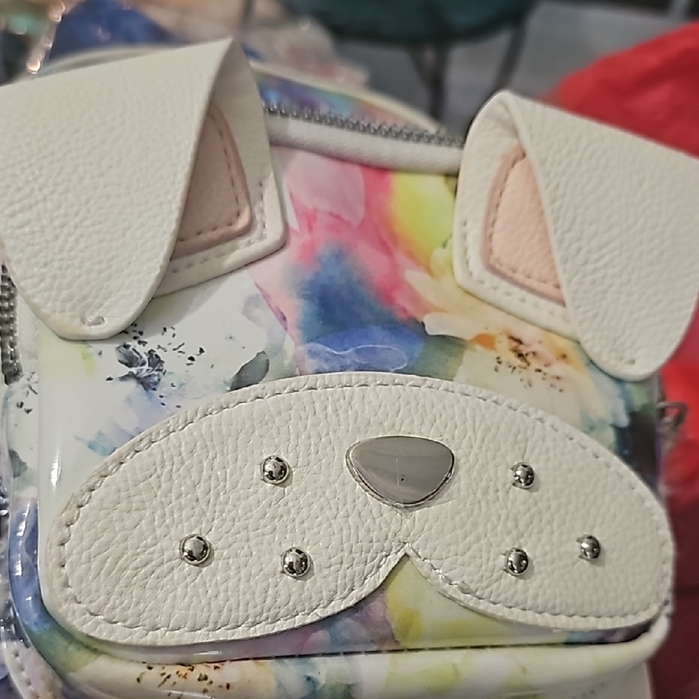Betsey Johnson  Colorful Dog Face Mini Backpack - Picture 6 of 6